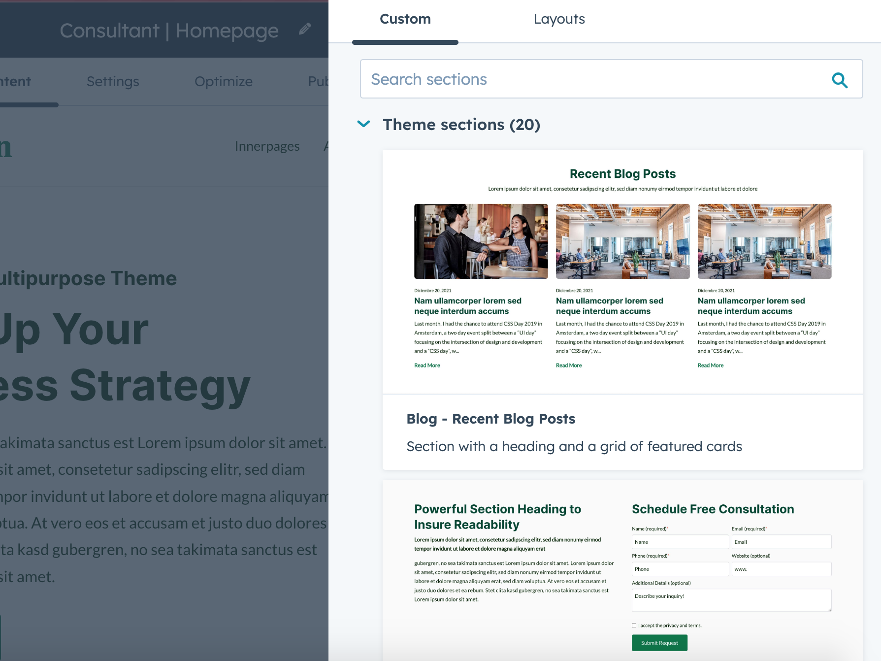 18+ Prebuilt Sections