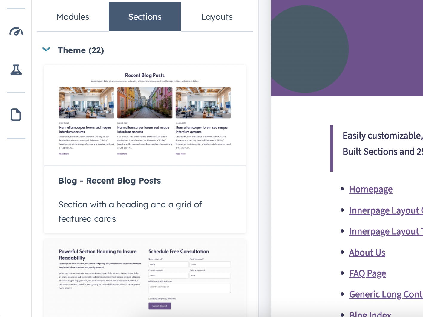 22+ Prebuilt Sections